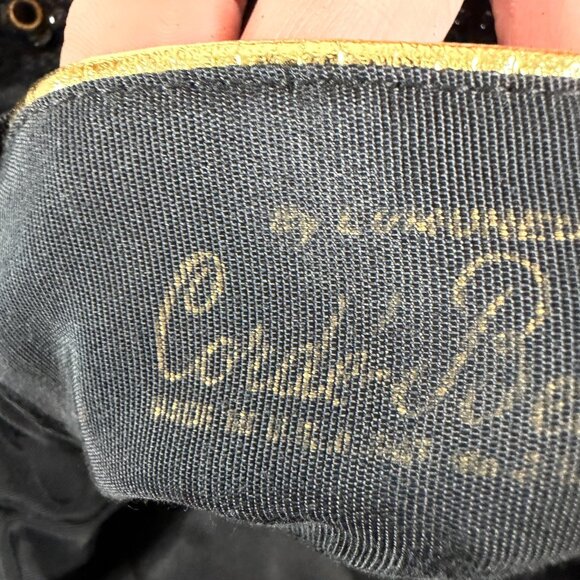 Stunning Vintage 1950's Black Corde Bead Cavier Evening bag Purse - Picture 9 of 15